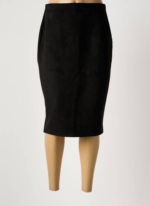 Jupe mi-longue coupe droite noir ONE O ONE femme