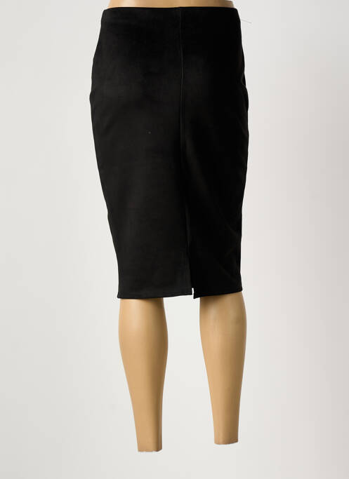 Jupe mi-longue taille élastique noir 100 % FEMININ PARIS femme