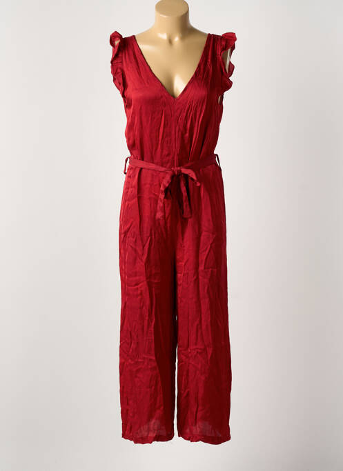 Combi-pantalon coupe fluide fines bretelles rouge GARCONNE femme