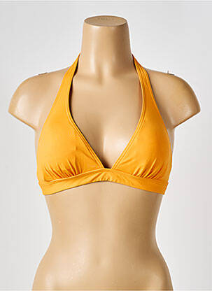 Haut de maillot de bain stretch haut triangles jaune IODUS femme