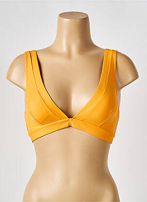 Haut de maillot de bain stretch haut triangles jaune IODUS femme