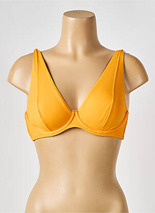 Haut de maillot de bain stretch haut soutien-gorge emboitant jaune IODUS femme