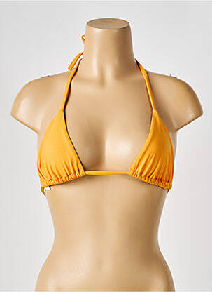 Haut de maillot de bain stretch haut triangles jaune IODUS femme