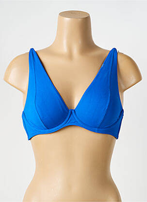 Haut de maillot de bain stretch haut soutien-gorge emboitant bleu IODUS femme