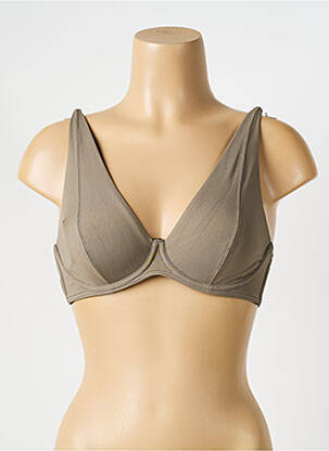Haut de maillot de bain stretch haut soutien-gorge emboitant vert IODUS femme