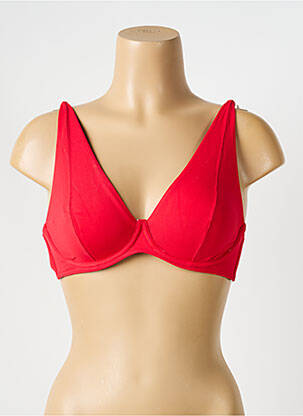 Haut de maillot de bain stretch haut soutien-gorge emboitant rouge IODUS femme