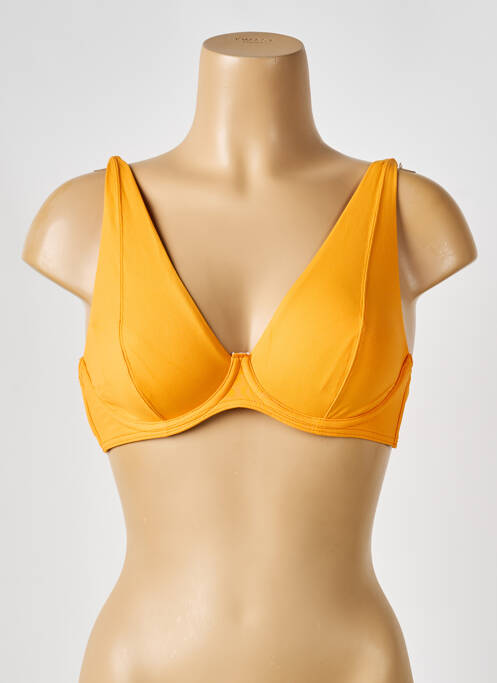 Haut de maillot de bain stretch haut soutien-gorge emboitant jaune IODUS femme