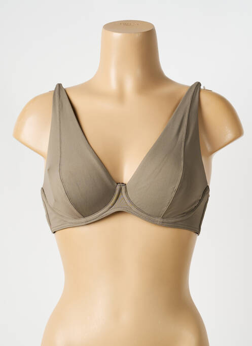 Haut de maillot de bain stretch haut soutien-gorge emboitant vert IODUS femme