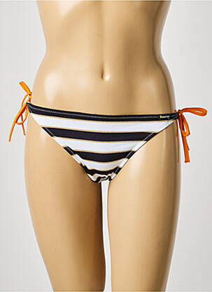 Bas de maillot de bain imprimé rayures bikini noir BIKINI BAR femme