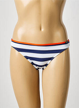 Bas de maillot de bain imprimé rayures culotte bleu BIKINI BAR femme