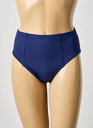 Bas de maillot de bain effet matière satinée culotte bleu IODUS femme