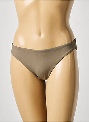 Bas de maillot de bain tissage satiné culotte vert IODUS femme
