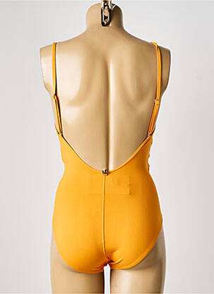 Maillot de bain 1 pièce effet matière satinée haut triangles orange IODUS femme