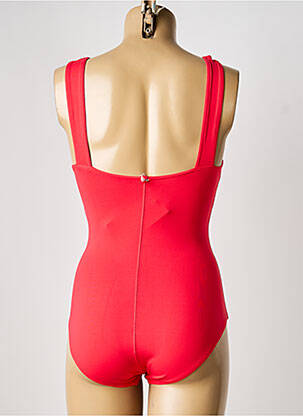 Maillot de bain 1 pièce effet matière satinée haut triangles rouge IODUS femme