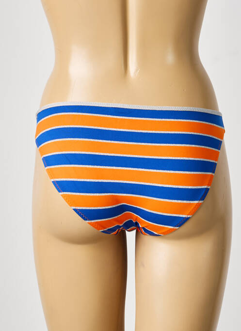 Bas de maillot de bain imprimé rayures culotte orange BIKINI BAR femme