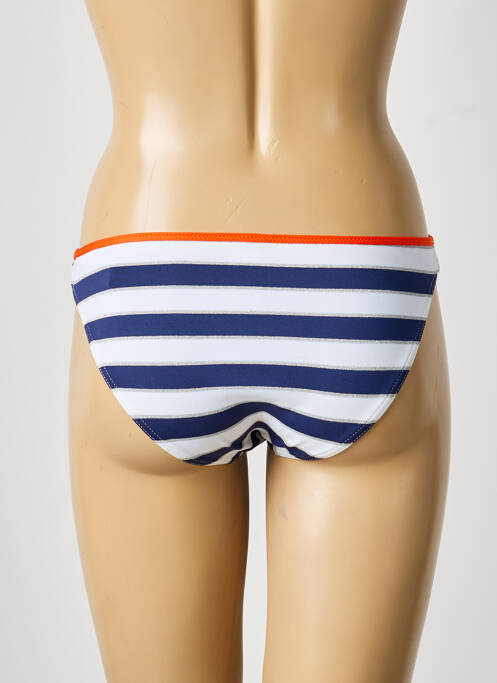 Bas de maillot de bain imprimé rayures culotte bleu BIKINI BAR femme