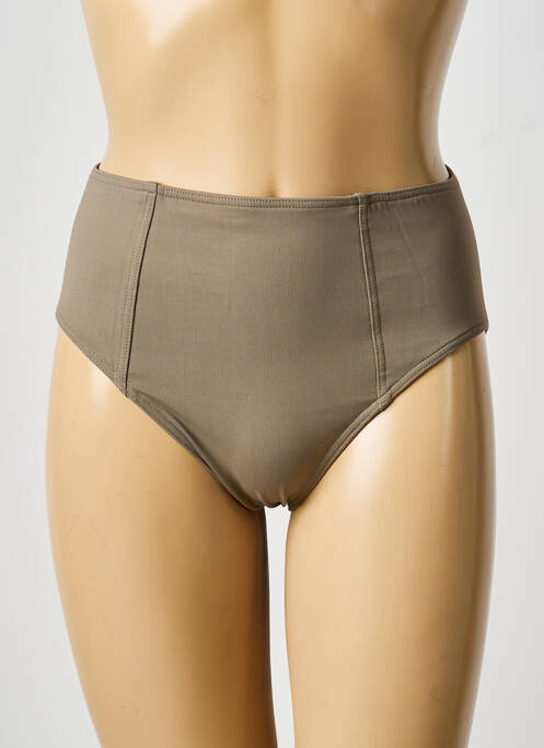 Bas de maillot de bain tissage satiné culotte vert IODUS femme