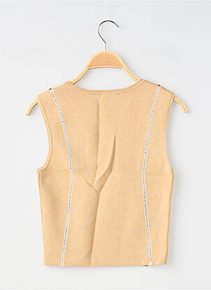 Top tissage jersey sans manche beige SANDRO femme