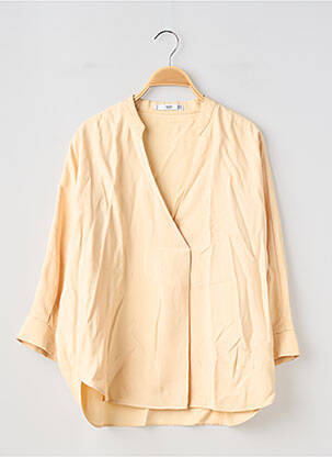 Blouse tissage popeline manches 3/4 beige MANGO femme