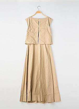 Robe longue tissage popeline sans manche beige MAX&CO. femme