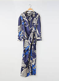 Robe longue imprimé fantaisie manches 3/4 bleu ZARA femme