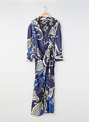 Robe longue imprimé fantaisie manches 3/4 bleu ZARA femme