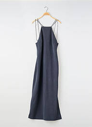 Robe mi-longue tissage crêpe fines bretelles bleu MASSIMO DUTTI femme