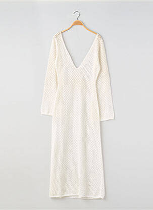 Robe longue coupe cintrée manches 3/4 beige SANS MARQUE femme