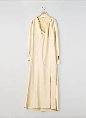 Robe longue manches longues manches longues beige MASSIMO DUTTI femme