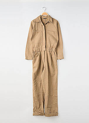 Combi-pantalon fermeture boutonnée sur le devant manches longues marron MASSIMO DUTTI femme