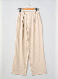 Pantalon large tissage popeline taille haute beige NA-KD femme