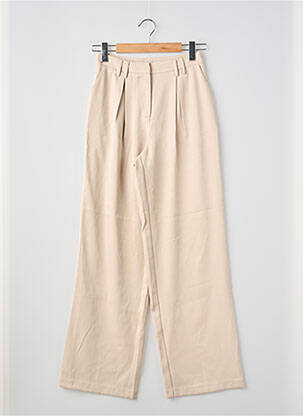 Pantalon large tissage popeline taille haute beige NA-KD femme