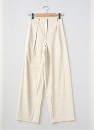 Pantalon droit tissage popeline taille haute beige SAMSOE & SAMSOE femme