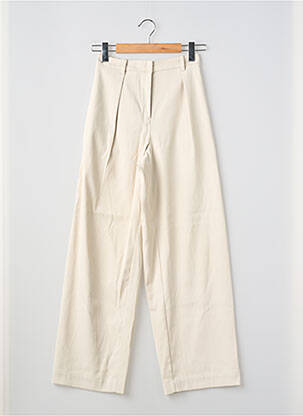 Pantalon droit tissage popeline taille haute beige SAMSOE & SAMSOE femme
