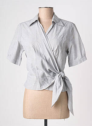 Chemisier tissage crêpe manches courtes gris LA KICCA femme