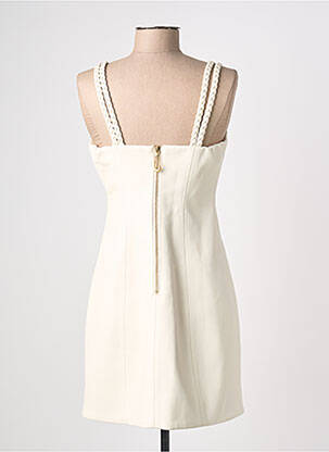 Robe courte fermeture zippée au dos fines bretelles beige AJE femme