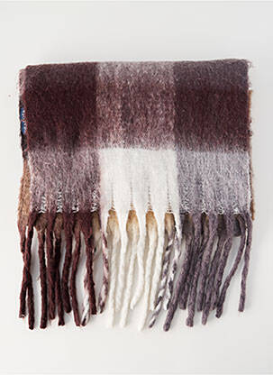 Echarpe imprimé carreaux marron DRAEGER femme