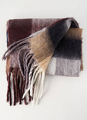 Echarpe imprimé carreaux marron DRAEGER femme