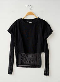 Top tissage jersey manches longues noir MANGO femme