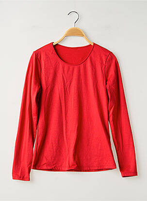 Top tissage jersey manches longues rouge SANS MARQUE femme