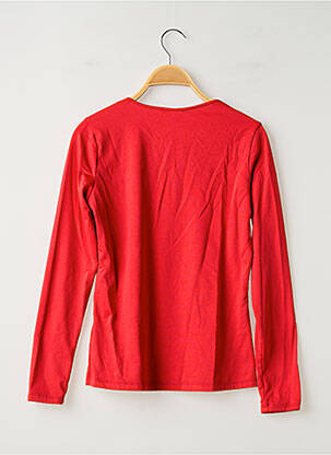 Top tissage jersey manches longues rouge SANS MARQUE femme