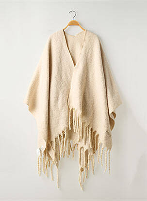 Poncho col v beige BROWNIE femme