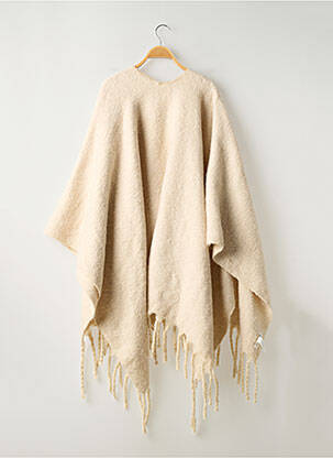 Poncho col v beige BROWNIE femme