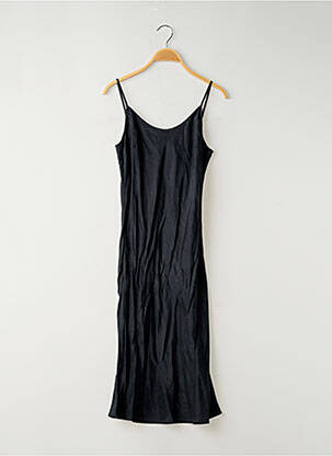 Robe mi-longue col rond fines bretelles noir SANS MARQUE femme