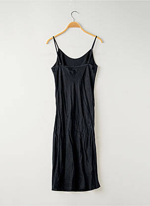 Robe mi-longue col rond fines bretelles noir SANS MARQUE femme
