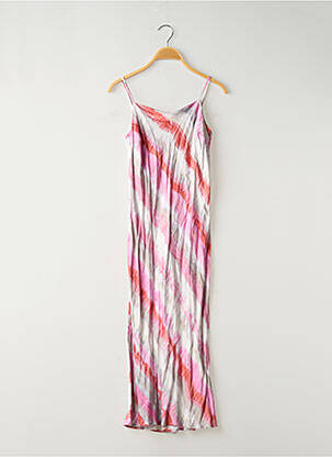Robe mi-longue col rond fines bretelles rose RAILS femme