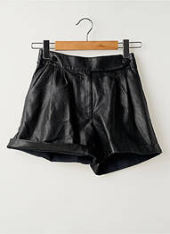 Short tissage simili-cuir taille normale noir UNIKA femme