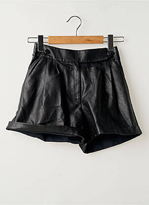 Short tissage simili-cuir taille normale noir UNIKA femme