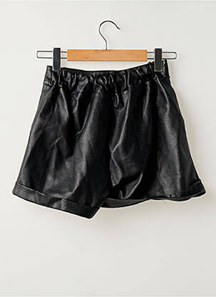 Short tissage simili-cuir taille normale noir UNIKA femme