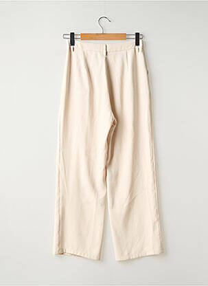 Pantalon droit tissage crêpe taille haute beige OUTFITBOOK femme